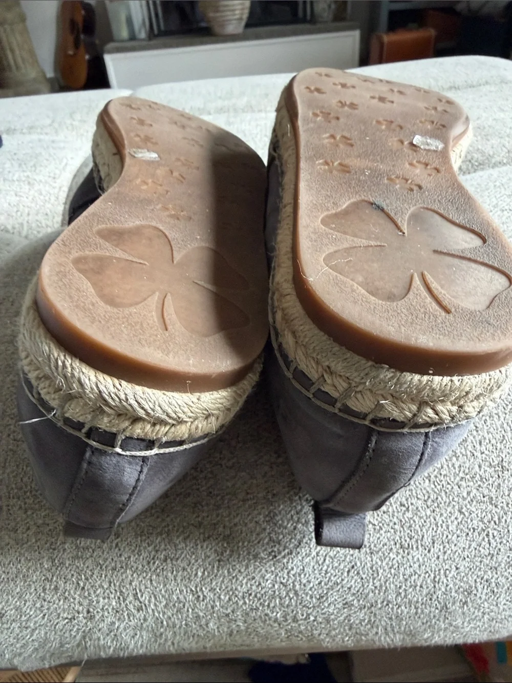 LUCKY BRAND Loretto Gray Suede Espadrille Loafers Slip-On Shoes Women’s 6.5
